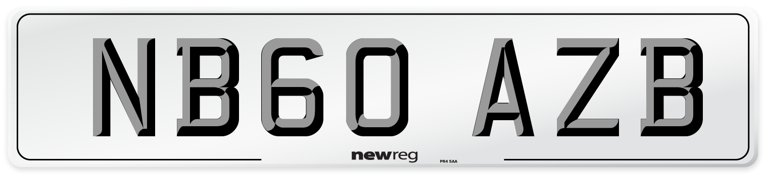 NB60 AZB Number Plate from New Reg
